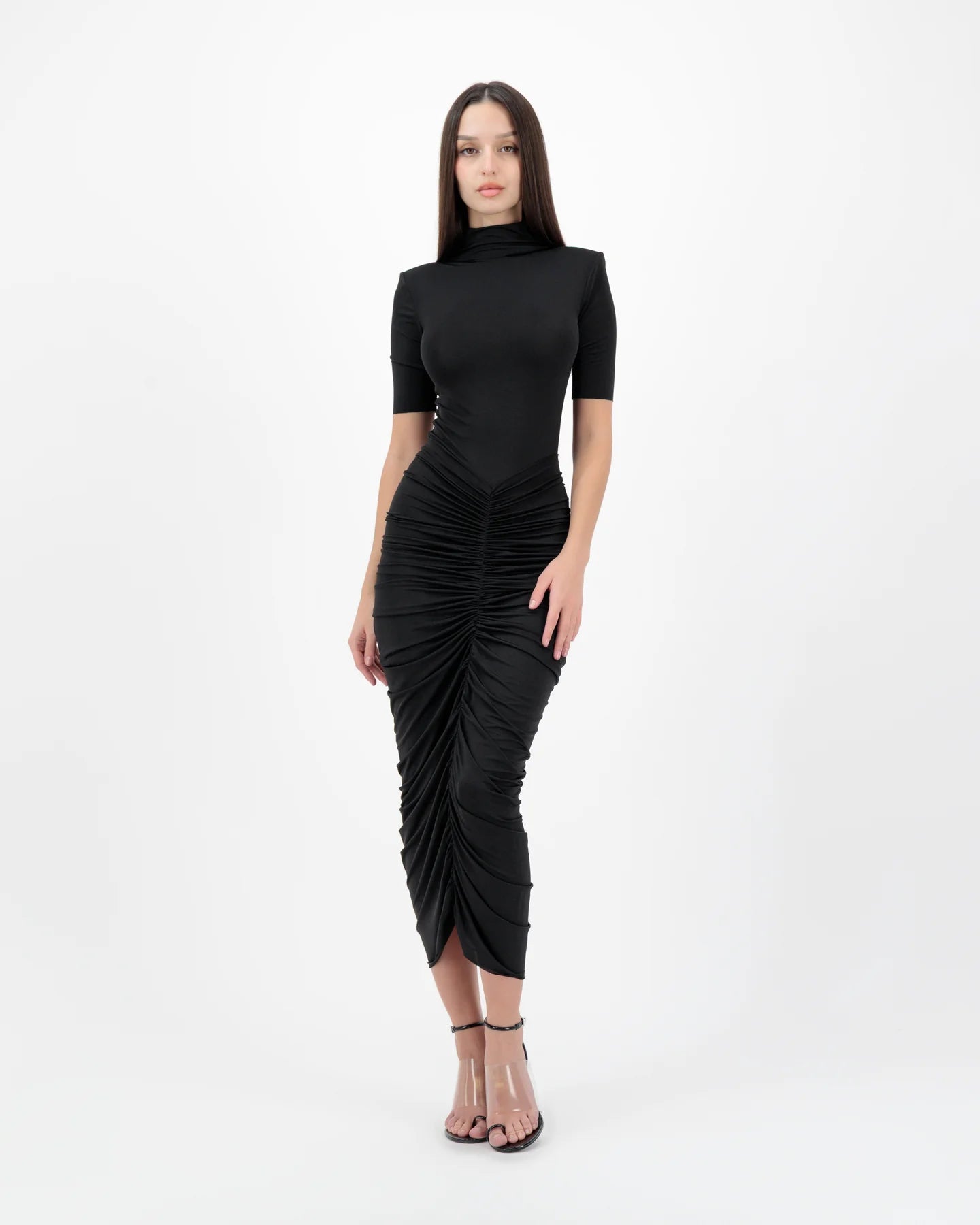 BENDITA SHORT SLEEVE BODYSUIT & SKIRT SET BLACK | (RRP: $400)