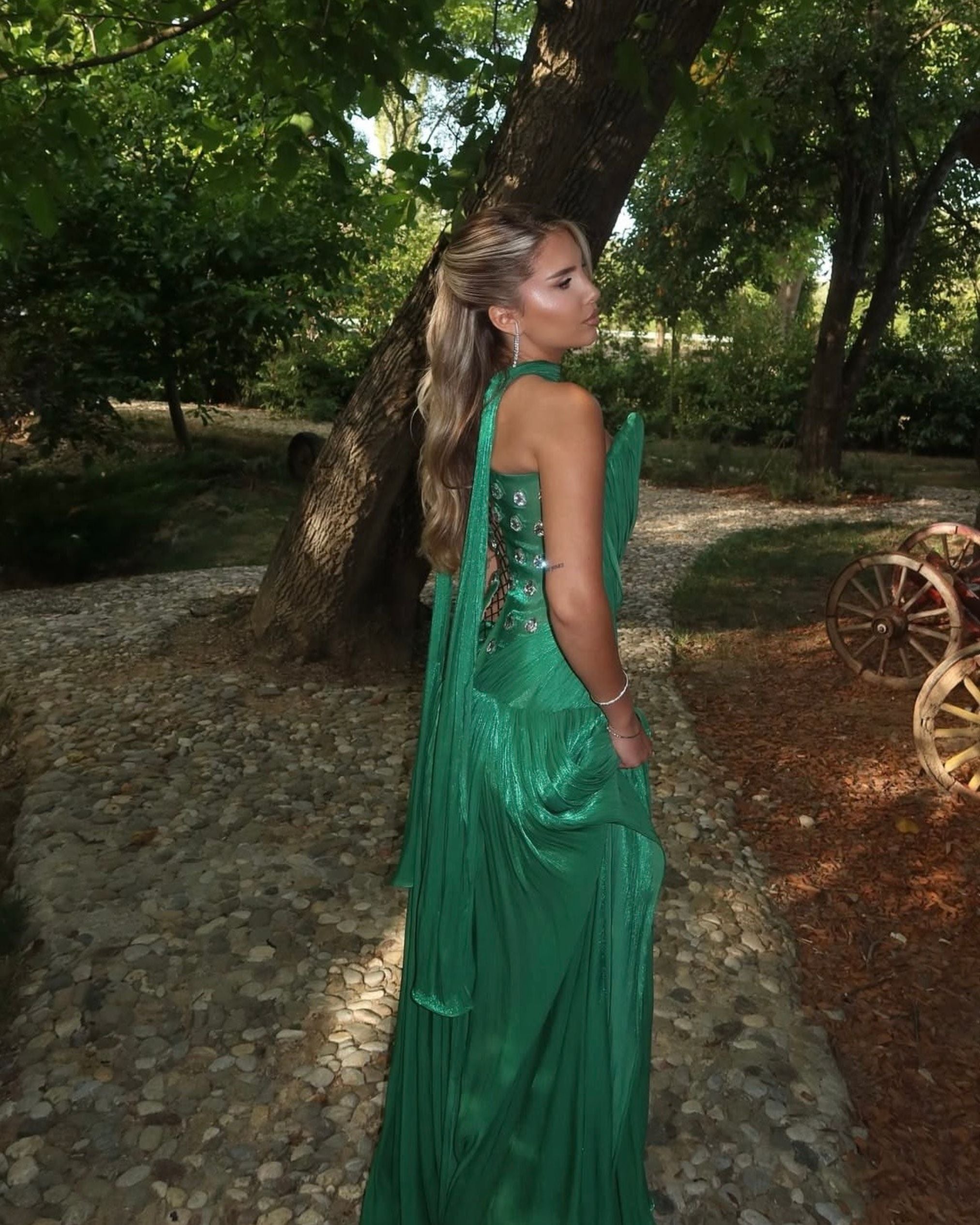 Oxa Couture Aurelia Gown Dress Green | (RRP: $1,300)