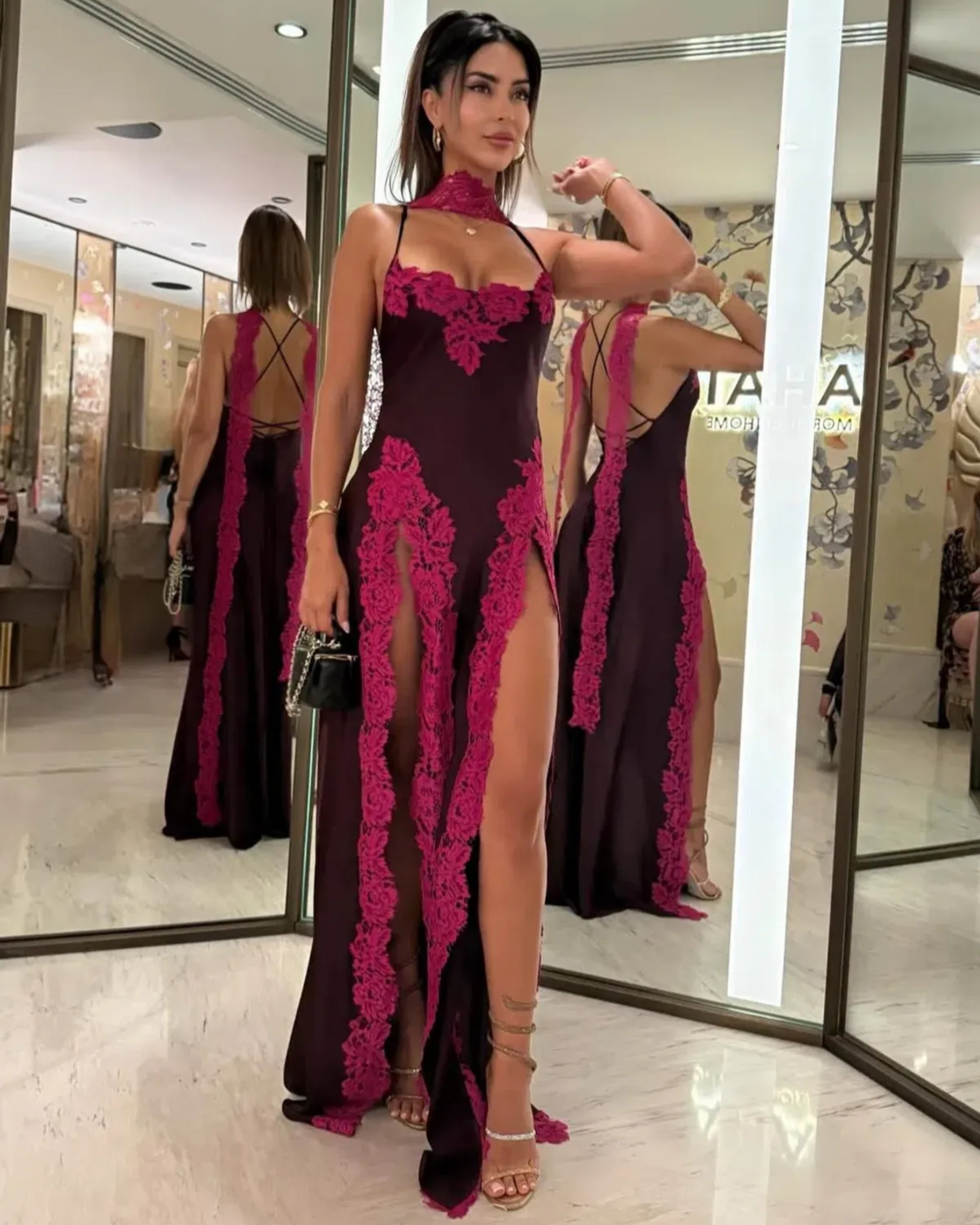 KHIRZAD FEMME RIO LONG SLIP DRESS | (RRP: $1200)