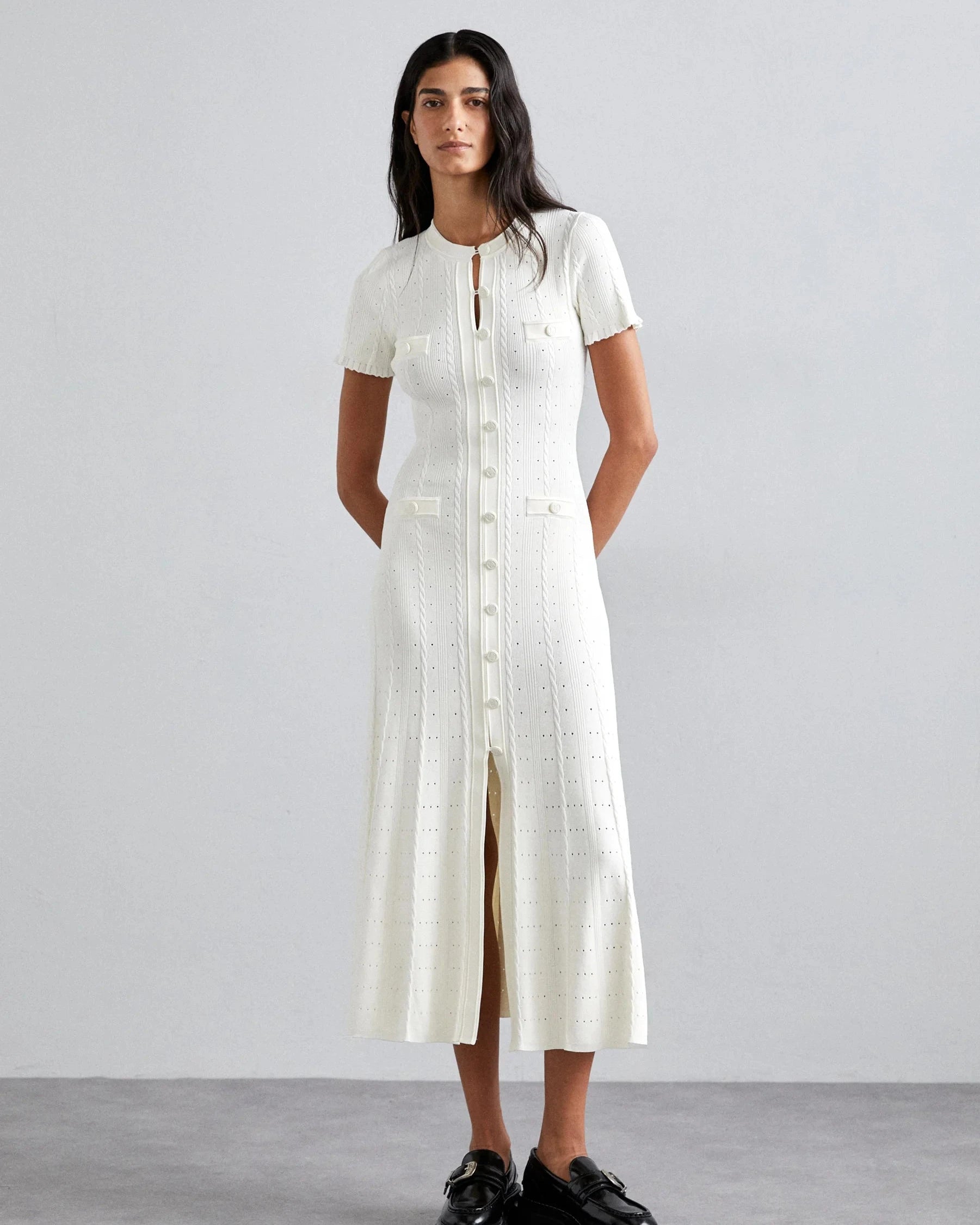 Sandro | Milo Knit Dress White (RRP: $600)