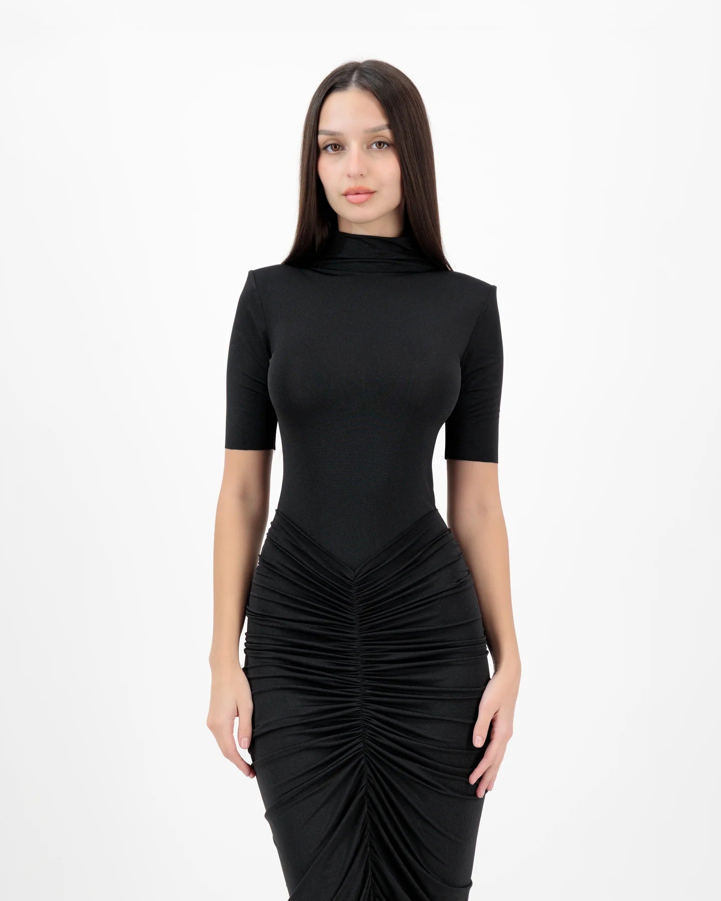 BENDITA SHORT SLEEVE BODYSUIT & SKIRT SET BLACK | (RRP: $400)