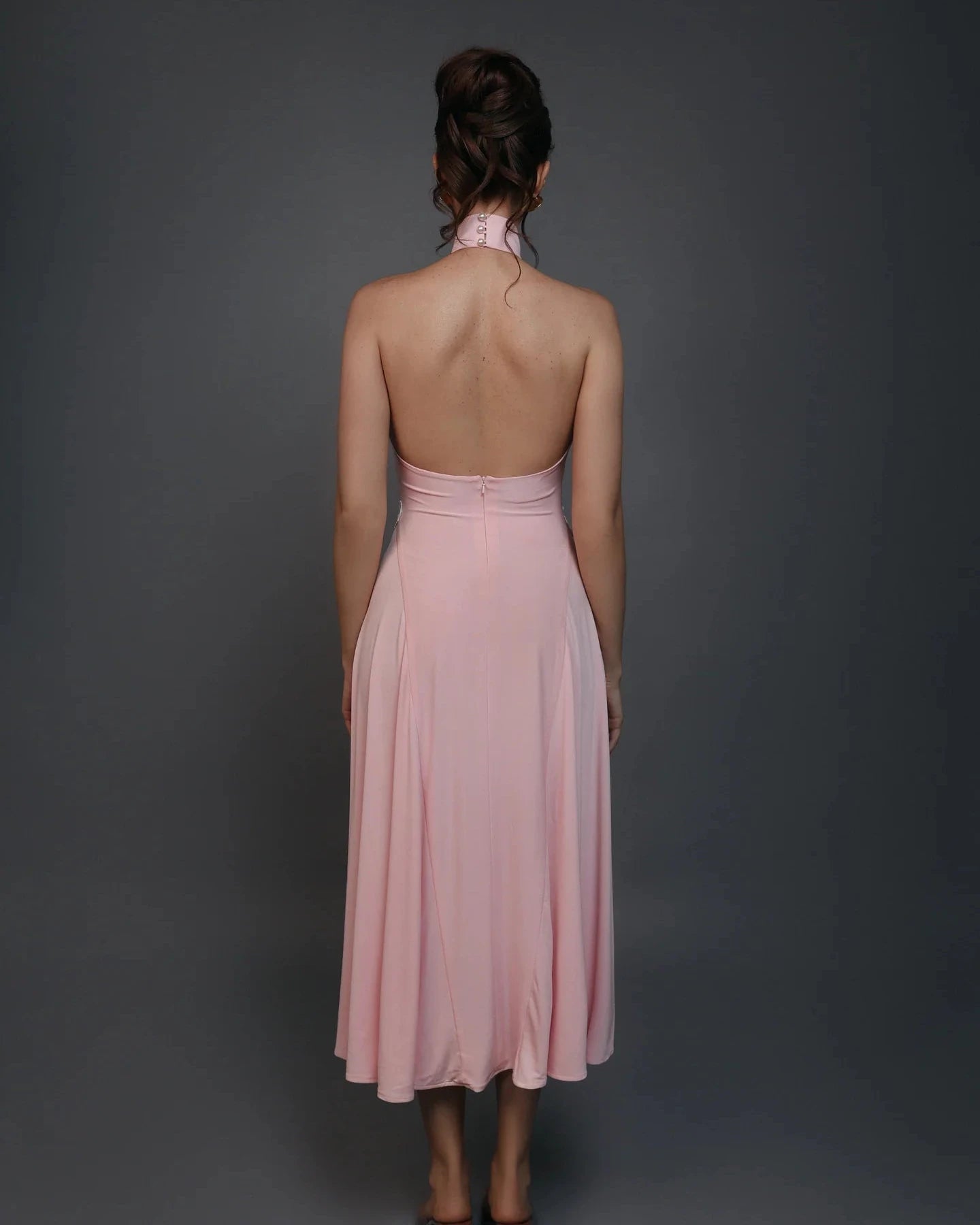 BENDITA IRIS CUTOUT DRESS BLUSH PINK | (RRP: $410)
